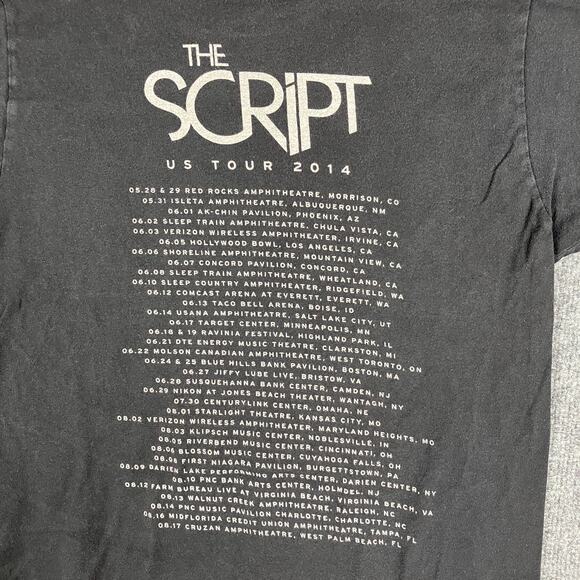 The Script Tour T-Shirt Mens Medium Black  Concert Band Graphic Short Sleeve - Picture 8 of 9